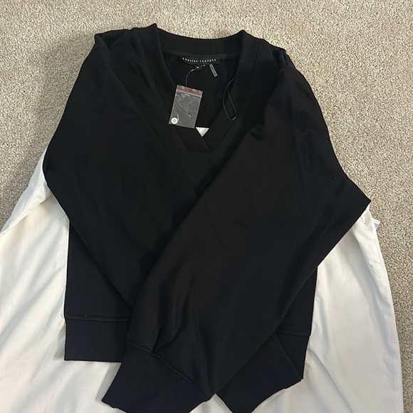 English Factory V-NECK SWEATSHIRTS DRESS WITH POPLIN - Picture 7 of 8